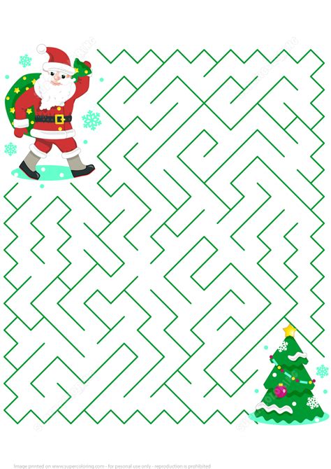 Christmas Printable Maze
